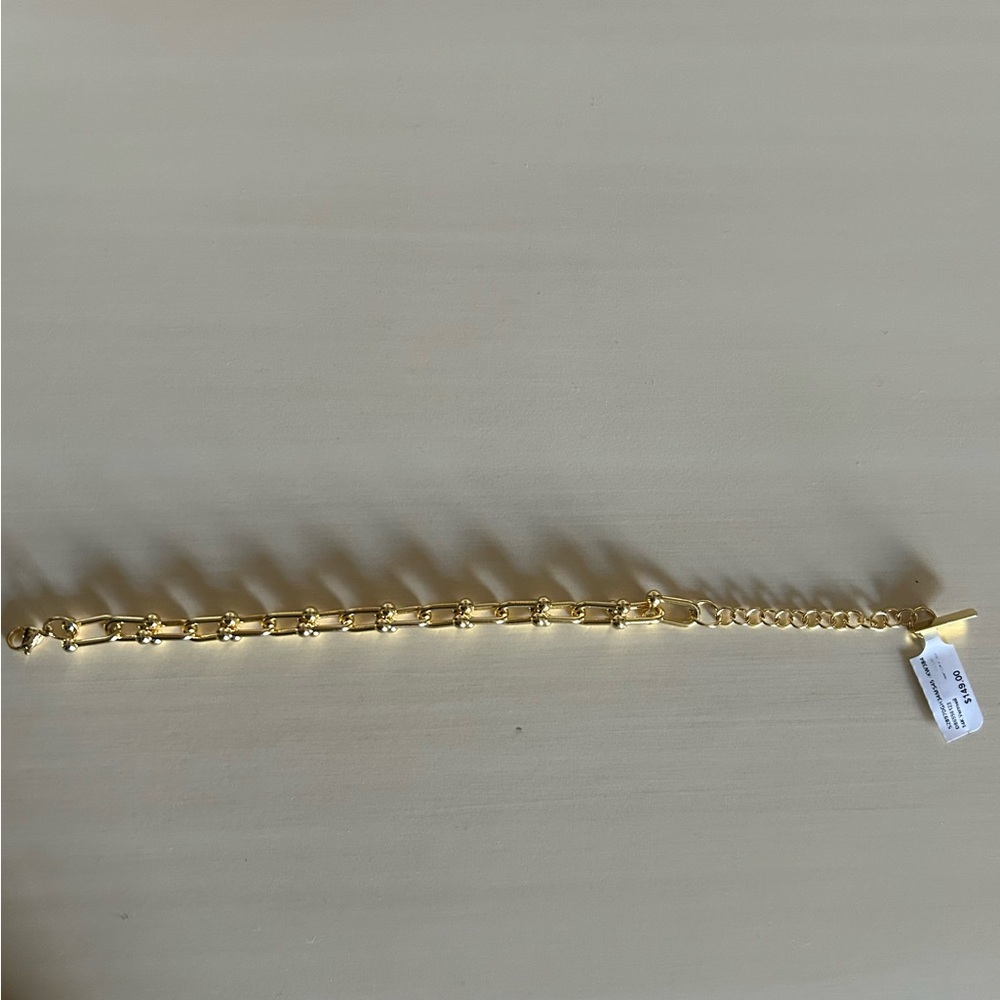 Brand new 14k gold Vermeil link “hardware” look bracelet with extender.